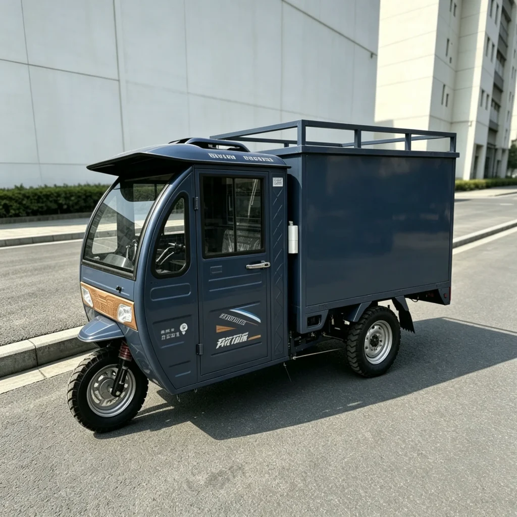 WeldSen Gasoline Enclosed Cabin Delivery Cargo Tricycle