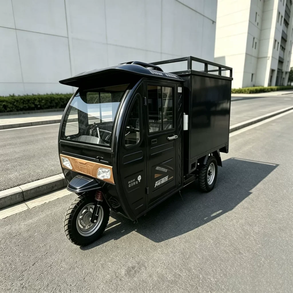 WeldSen Gasoline Enclosed Cabin Reinforced Body Cargo Tricycle for South America & Africa
