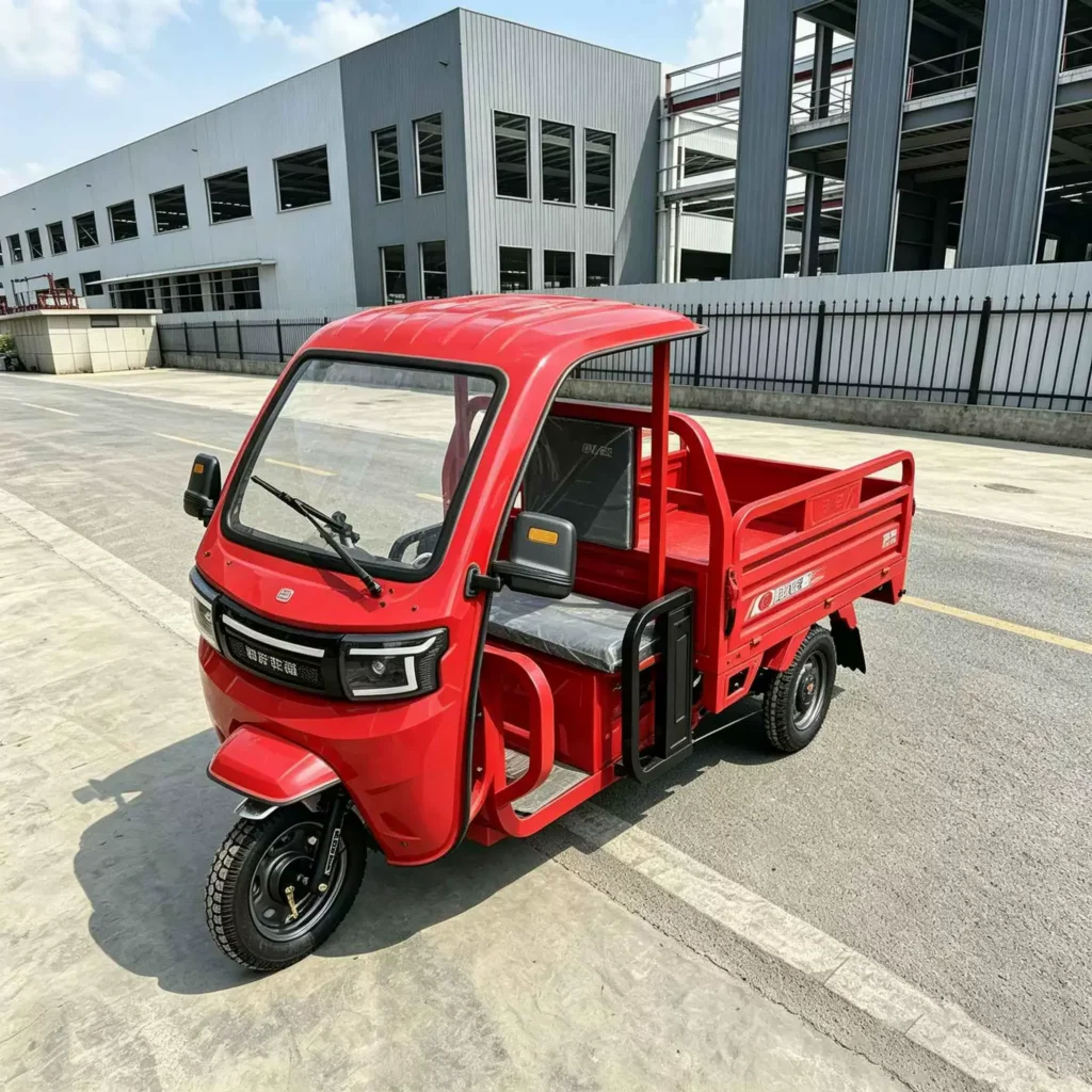 WeldSen Gasoline Self-Dumping Enclosed Cabin Cargo Tricycle for Southeast Asia