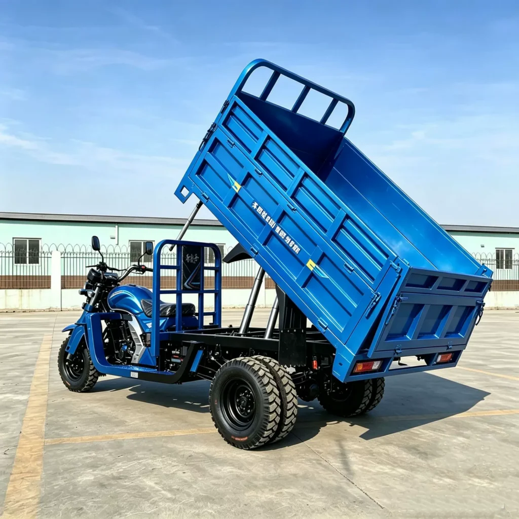 WeldSen Gasoline Self-Dumping Five-Wheel Cargo Tricycle for Africa