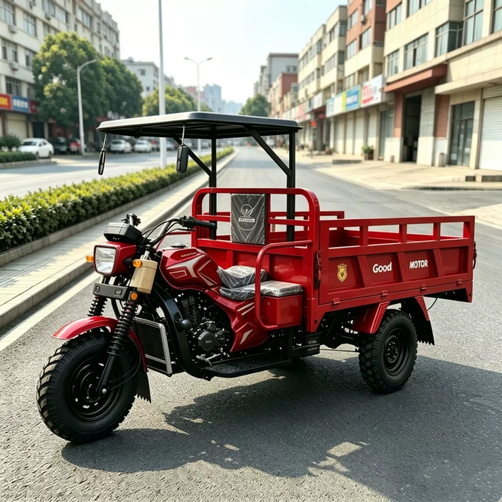 WeldSen Gasoline With Canopy Agricultural Cargo Tricycle