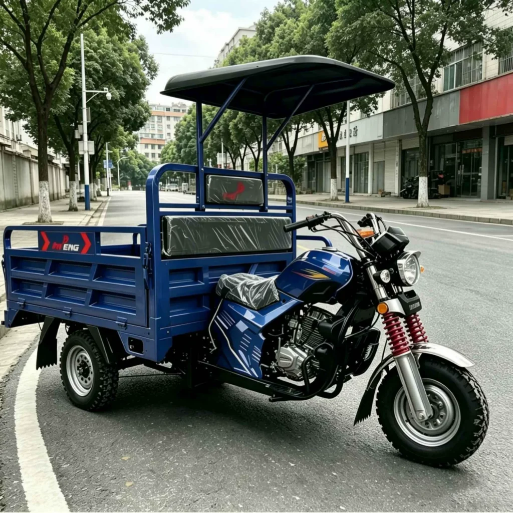 WeldSen Gasoline With Canopy Agricultural Cargo Tricycle