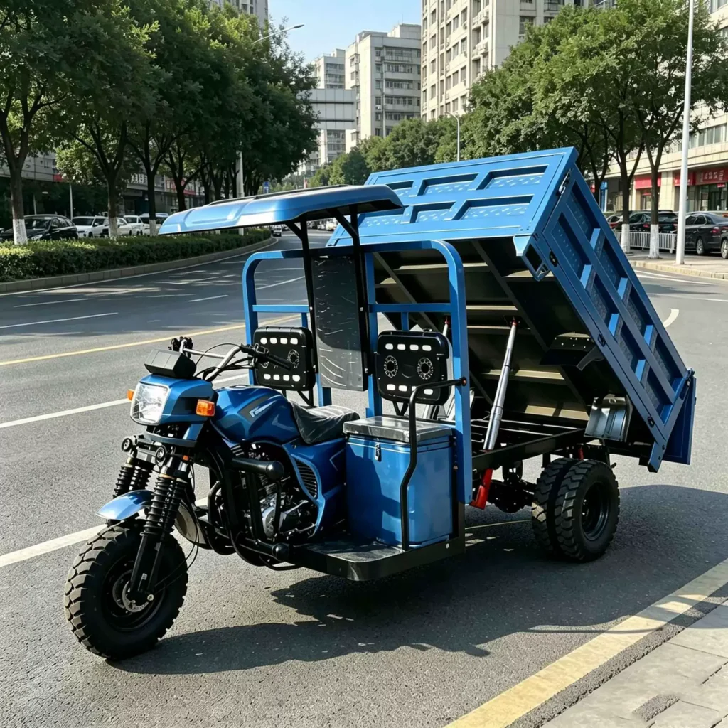 WeldSen Gasoline Self-Dumping Five-Wheel Cargo Tricycle for Africa