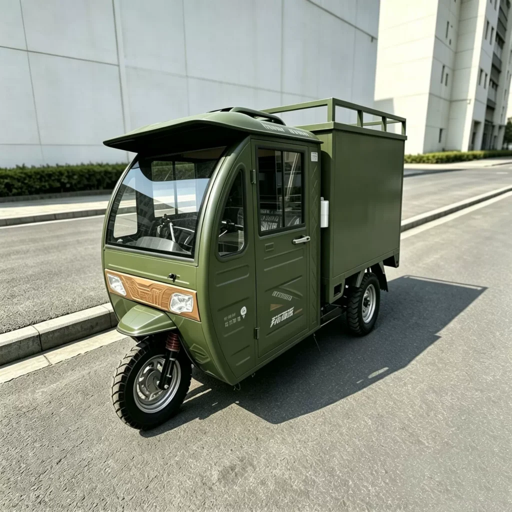 WeldSen Gasoline Enclosed Cabin Reinforced Body Cargo Tricycle