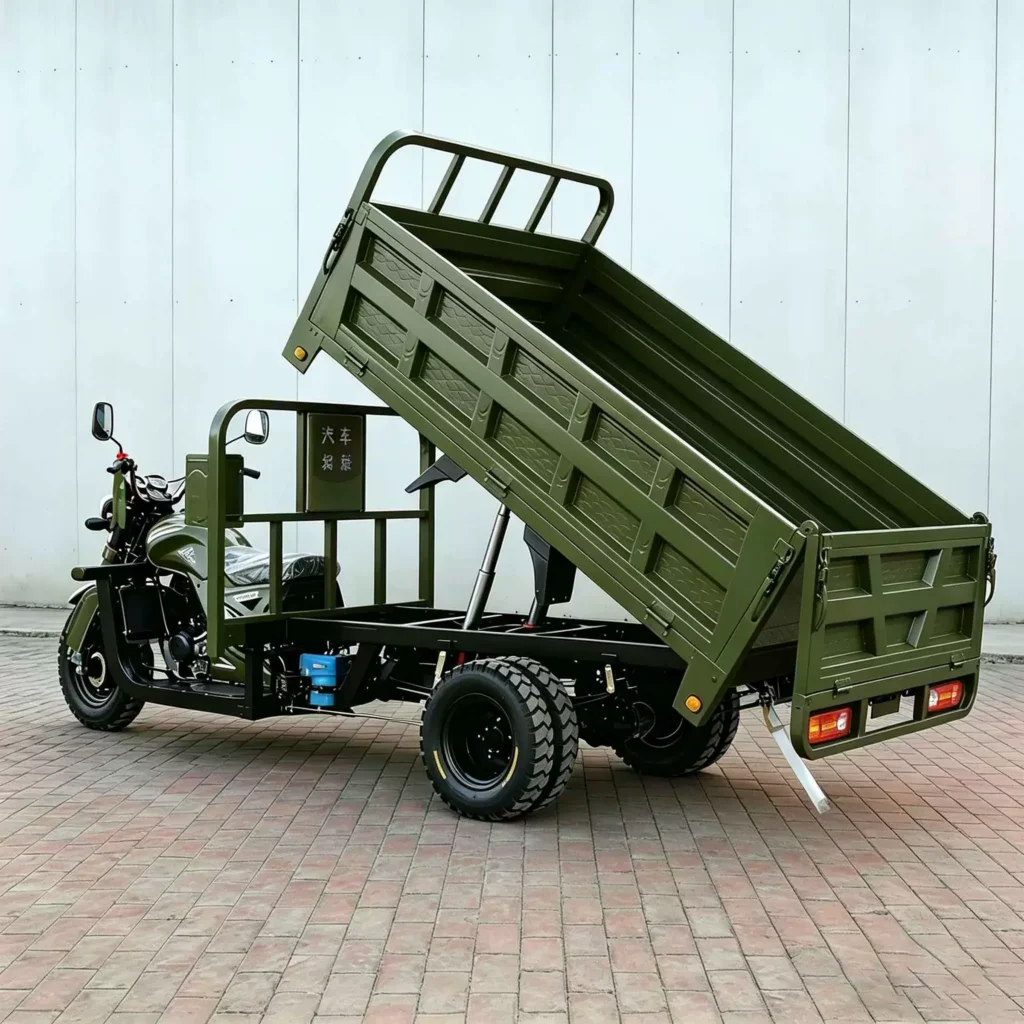 WeldSen Gasoline Self-Dumping Hydraulic Dump Five-Wheel Cargo Tricycle for Africa