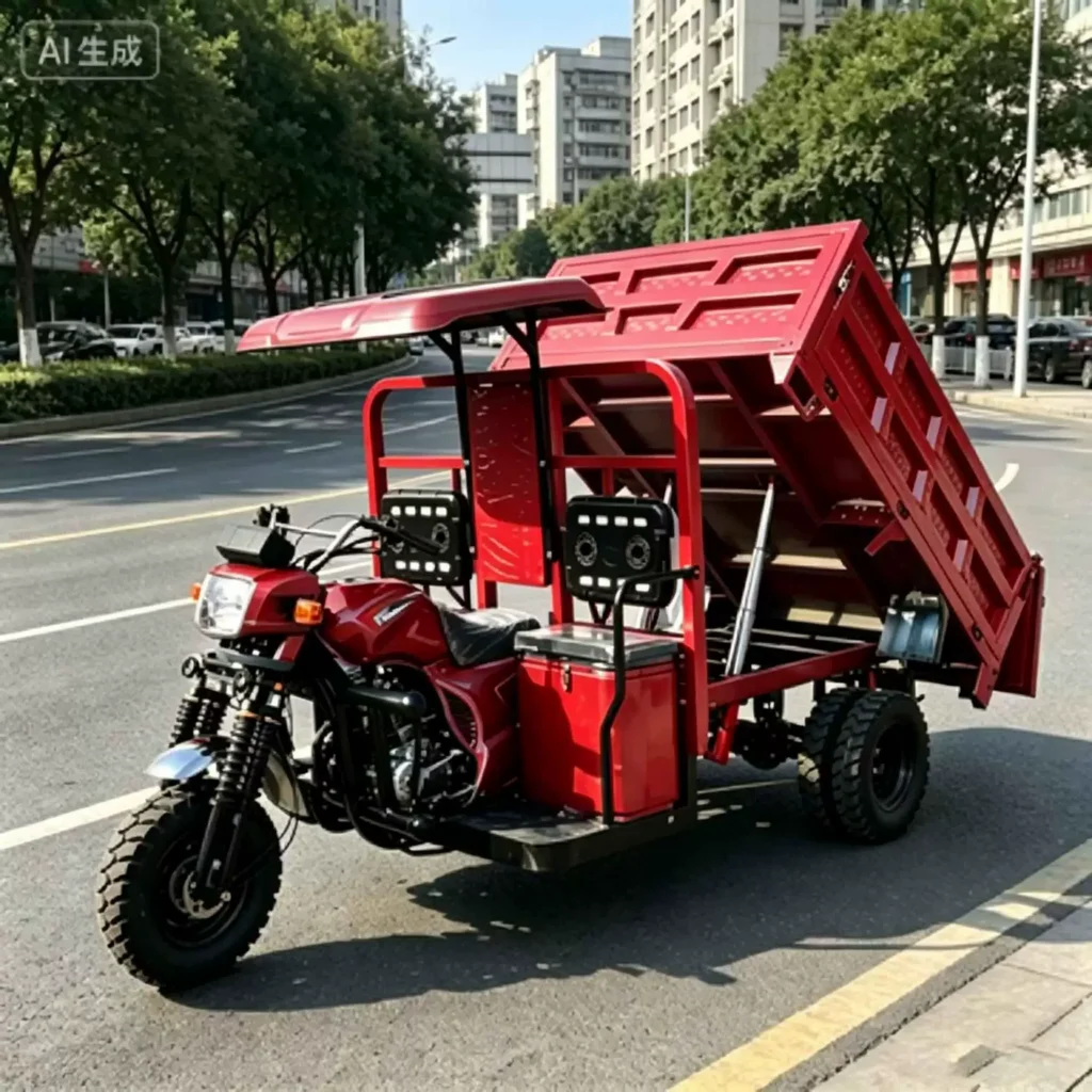 WeldSen Gasoline Self-Dumping Heavy-Duty Five-Wheel Cargo Tricycle