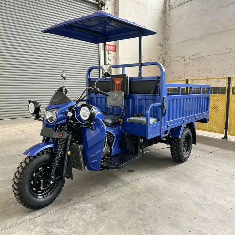 WeldSen Gasoline Self-Dumping With Canopy Cargo Tricycle for Africa